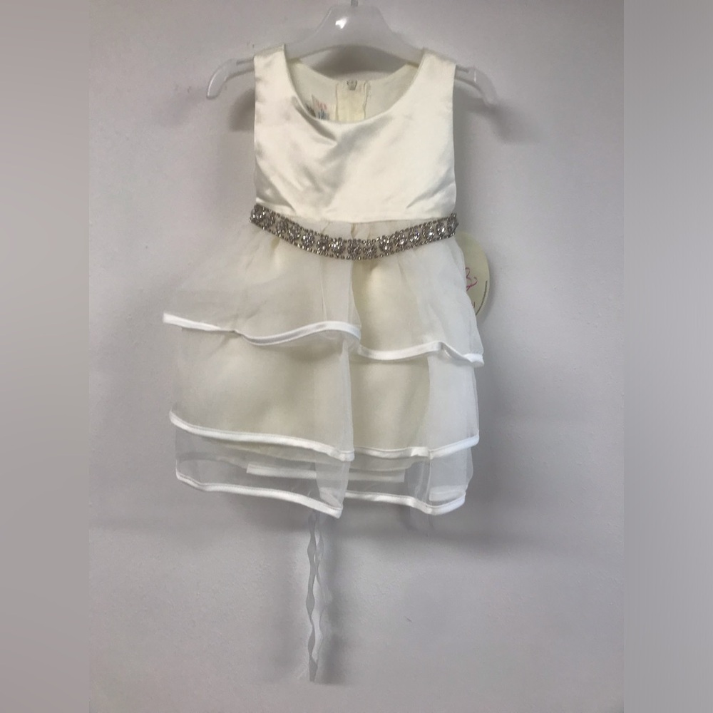 Small Girl Sleeveless Rhinestones Dress Beaded Wedding Easter Flower Girl Dress